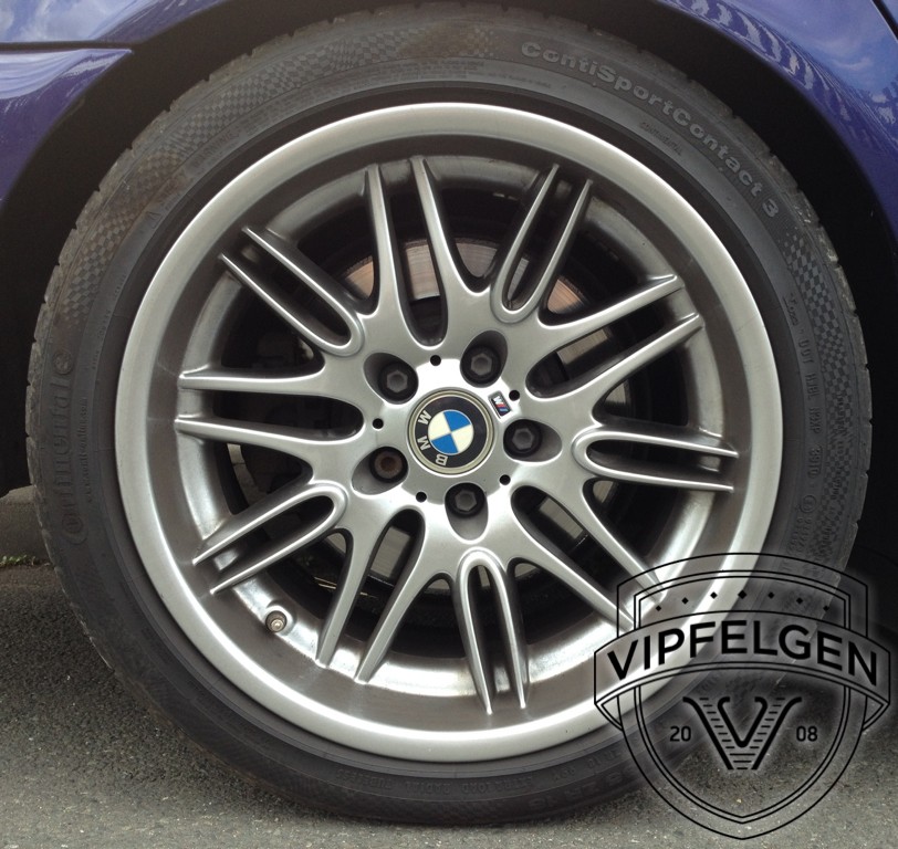 Original BMW Styling 65 M-Doppelspeiche 18 Zoll Alufelge für BMW 5er E39 M5 Leichtmetallfelgen Felgen silber glänzend Felgenbett glanzgedreht (weitere Farben möglich)